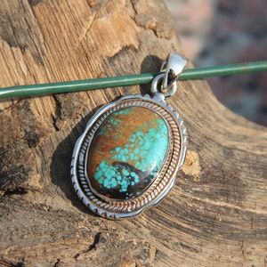 Natural Turquiose Silver Pendant, Oval Turquoise Pendant, For Women, 925 Sterling Silver Pendant, Turquoise Necklace, Boho Style Jewelry,
