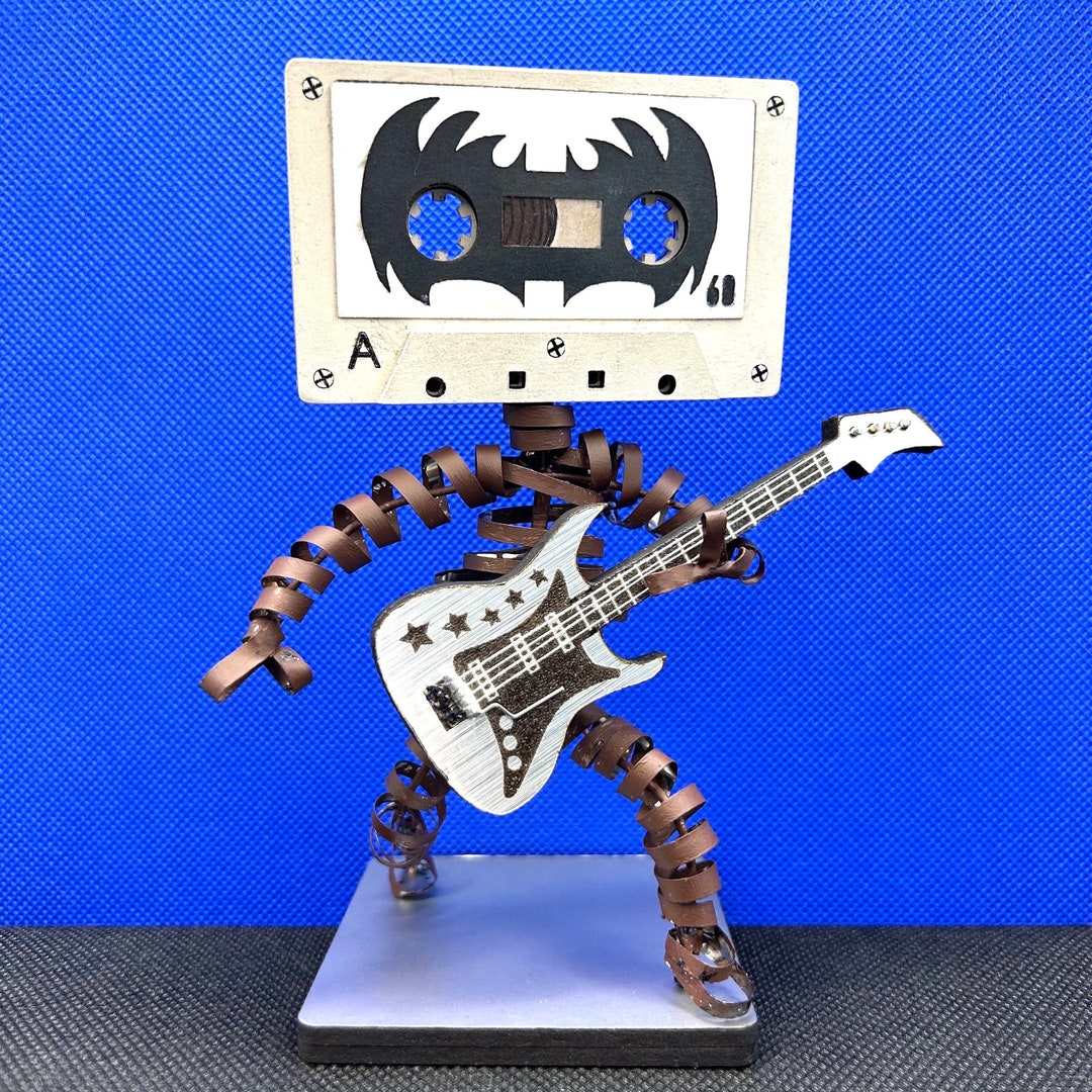 Musical İnstruments Figurine, Cassette Head Guitarist Figurine ...