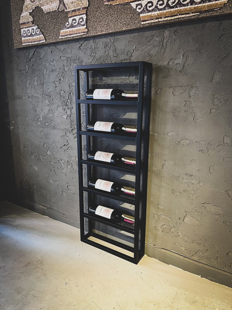 Wall Mounted Modern Wine Rack Wine Rank Metal Wine Rack Etsy