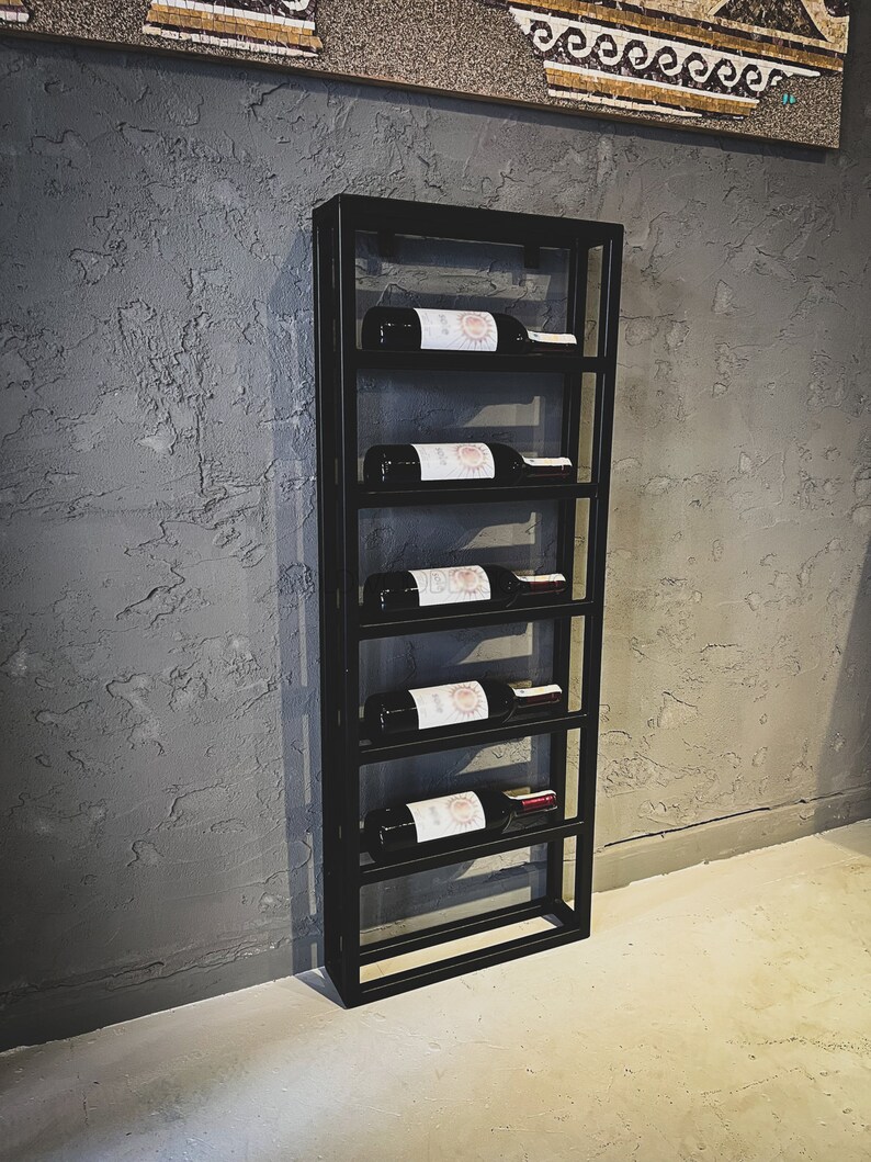 Wall Mounted Modern Wine Rack Wine Rank Metal Wine Rack Etsy