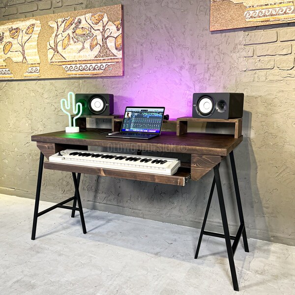 Studio Desk With Keyboard Tray Etsy