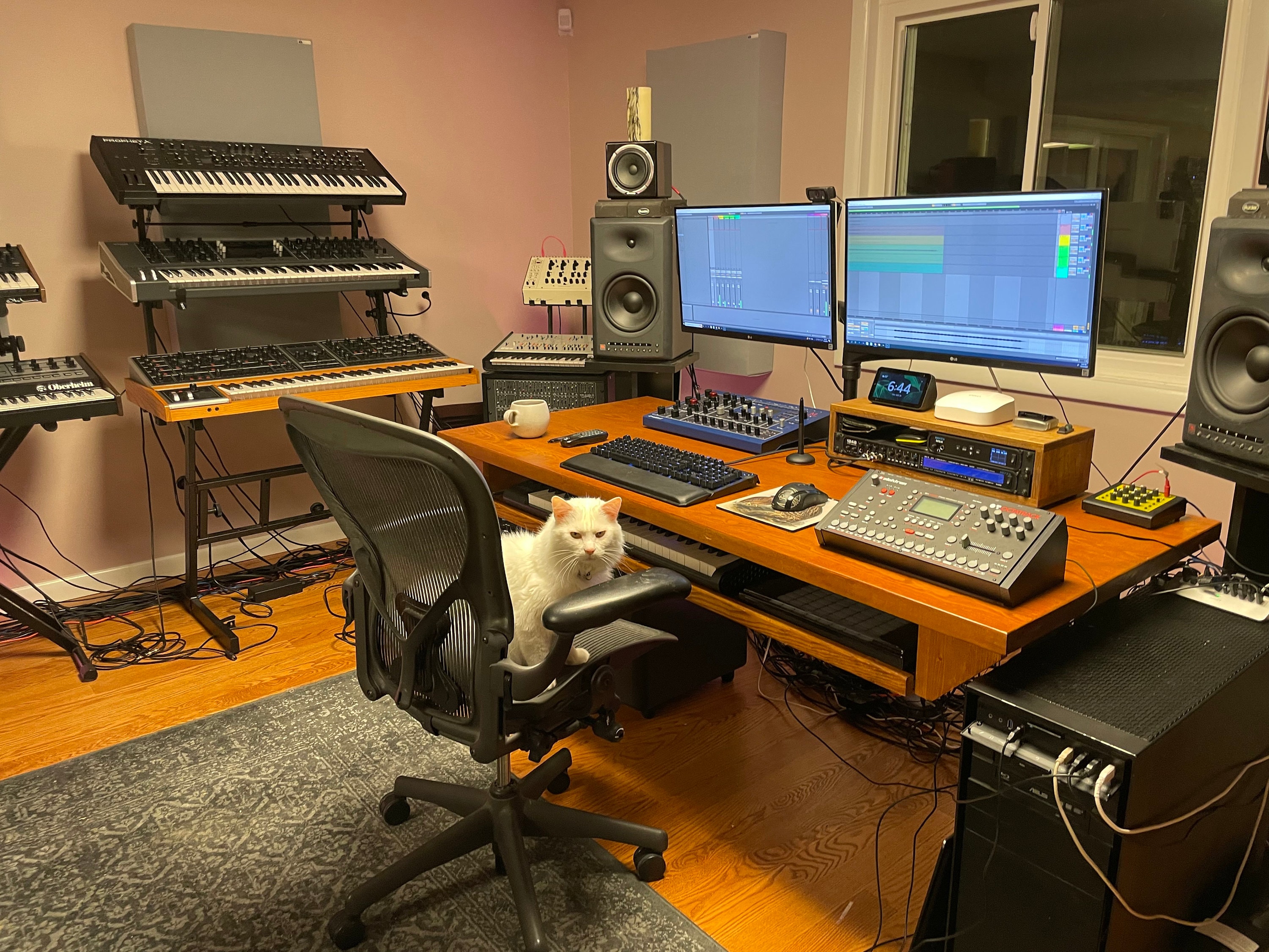 Scrivania Studio Musicale 3 Ripiani | Rack 19" | Legno Laminato | Naturale - Foto 3