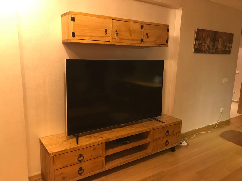 Rustic Wood Tv Stand Natural Wood Tv Table Wooden Tv Unit Etsy