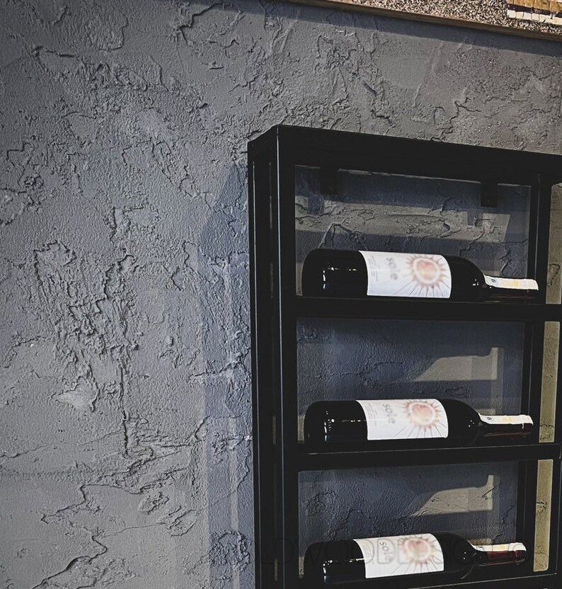 Wall Mounted Modern Wine Rack Wine Rank Metal Wine Rack Etsy