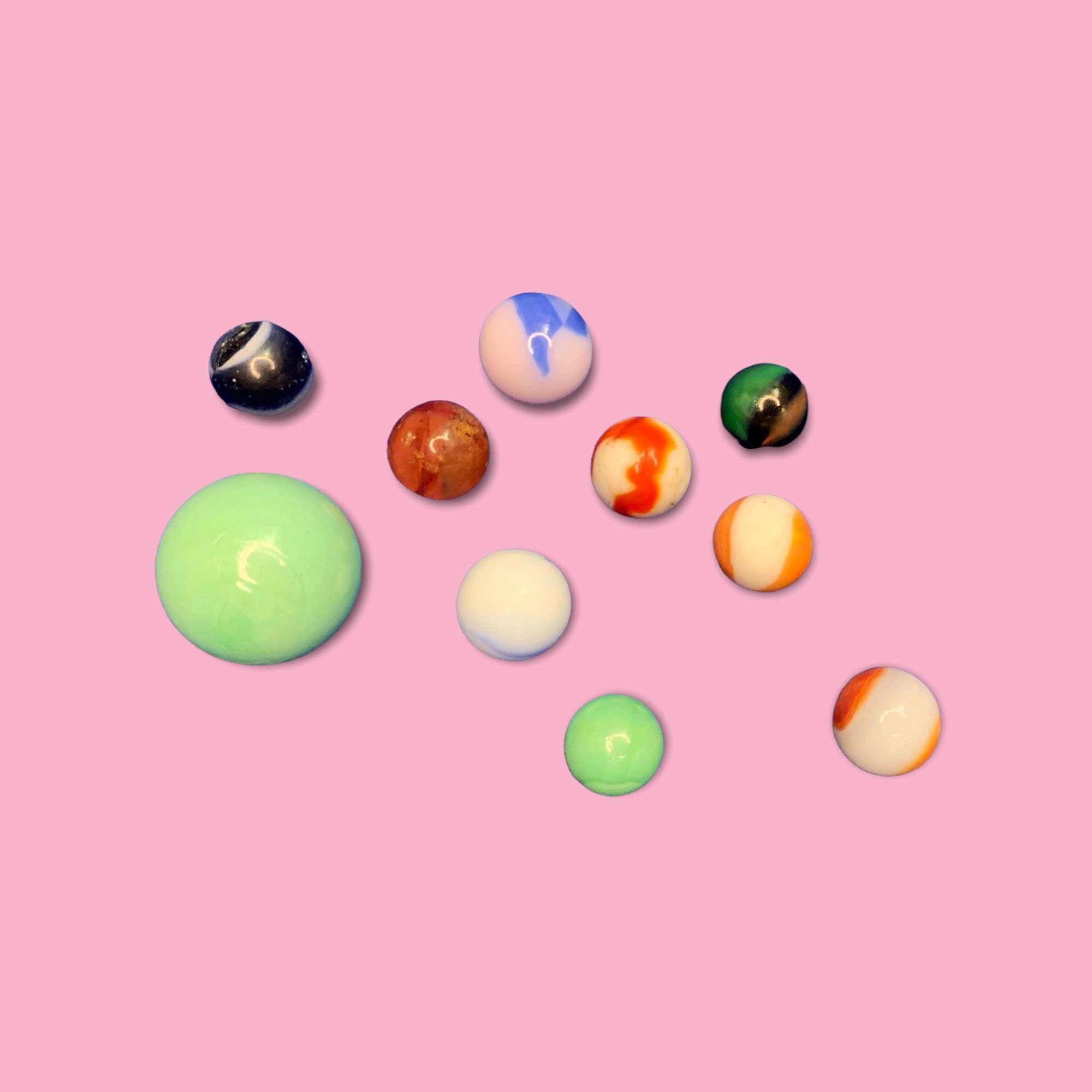 Vintage Antique Mixed Marbles Toys.