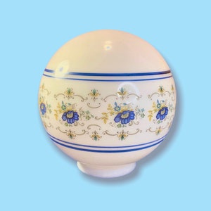 Vintage Blue Flower Lantern Light fixture Fixture Globe.