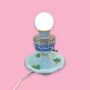 Vintage Glass Lantern Table Light.