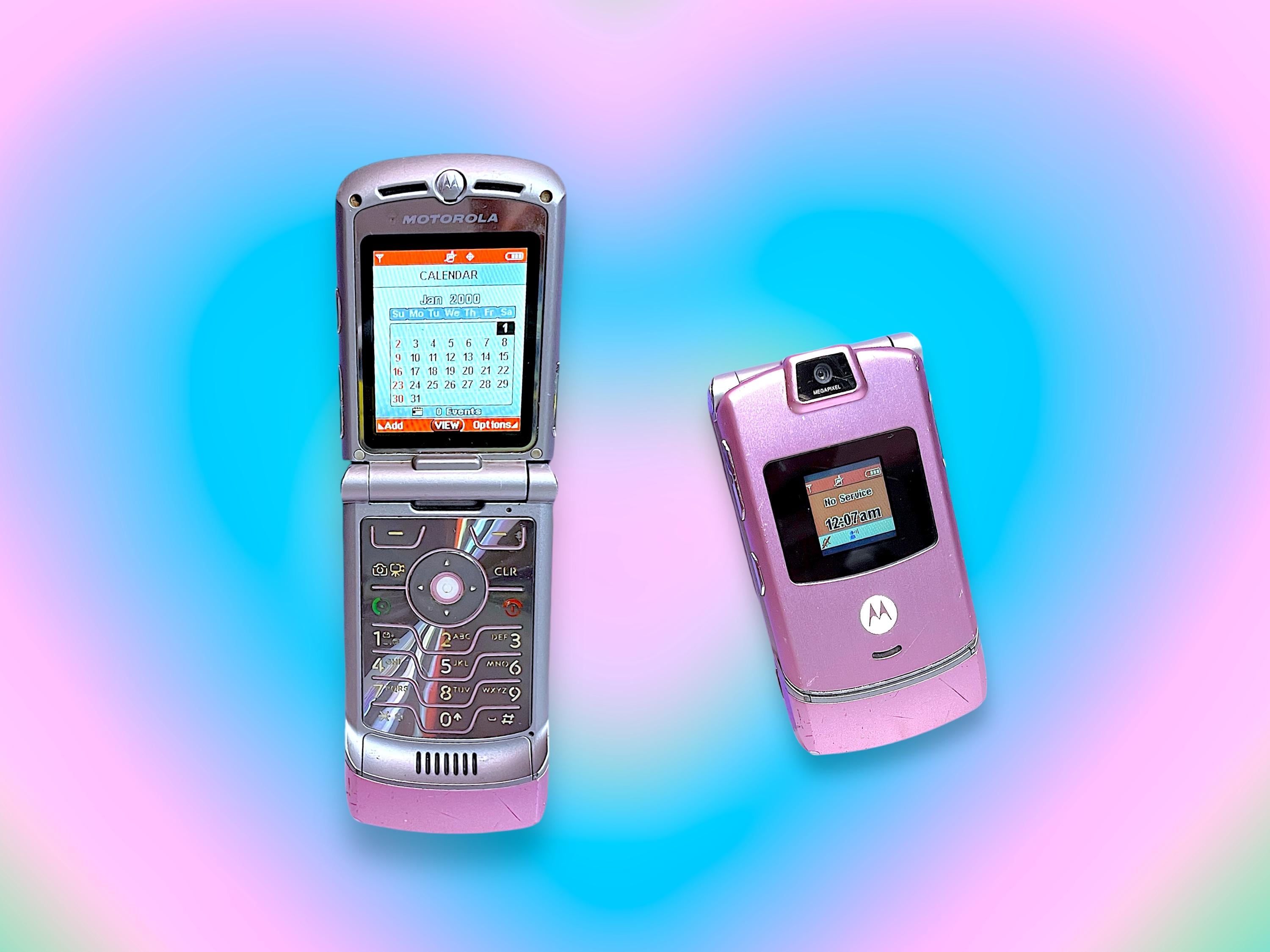 Vintage Y2K Pink Motorola Razor Mobile Flip Cellphone.works.as Is