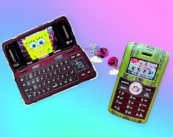 Vintage Y2K LG-toetsenbord mobiele telefoon met case.Works!