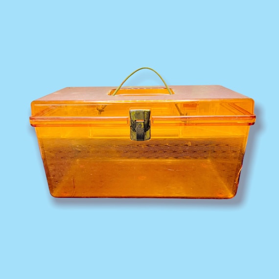 Vintage Clear Plastic Storage Case. 