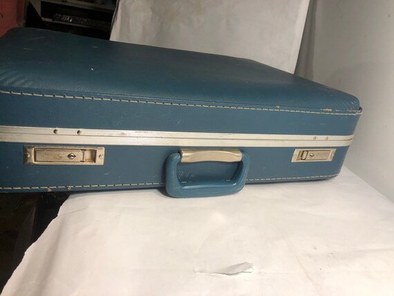 Vintage blue suitcase