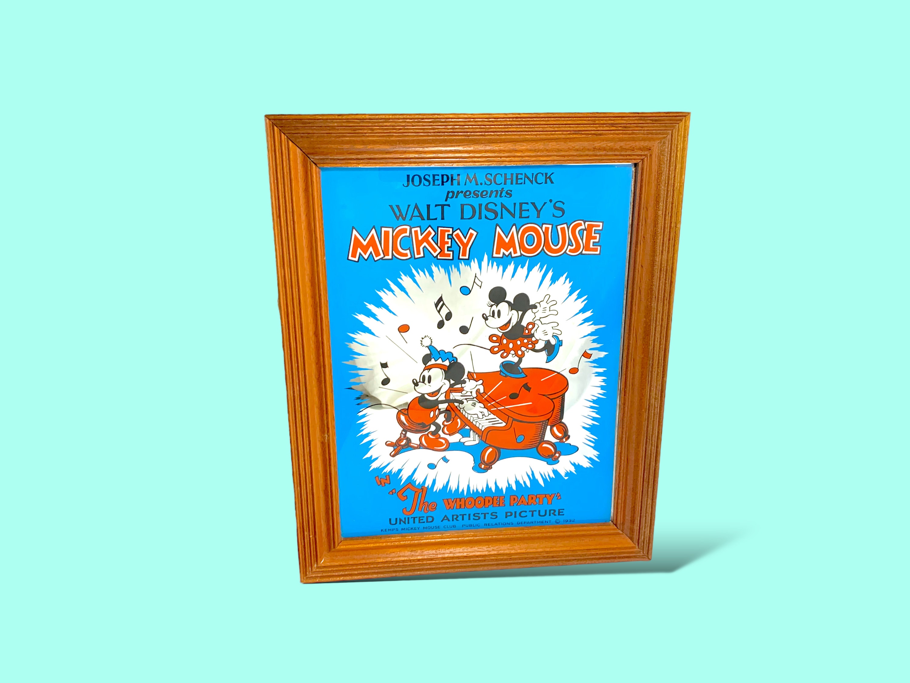 Vintage Walt Disney Mickey Mouse Mirror Wall Picture. Rare. - Etsy