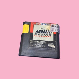 Vintage Sega Mario Andretti Racing Video Game Cartridge.