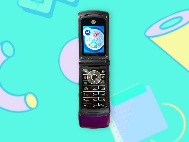 Vintage Y2K Purple Motorola Razor Mobile Flip Cell Phone. as Is.works ...