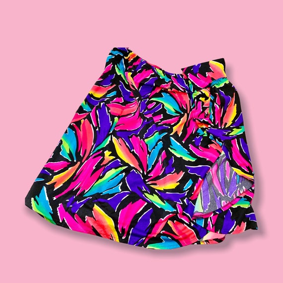 Vintage 90s Neon Mini Skirt. - image 1