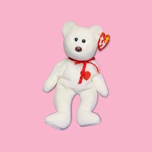 Vintage 90s Beanie Baby Valentino Bear. RARE