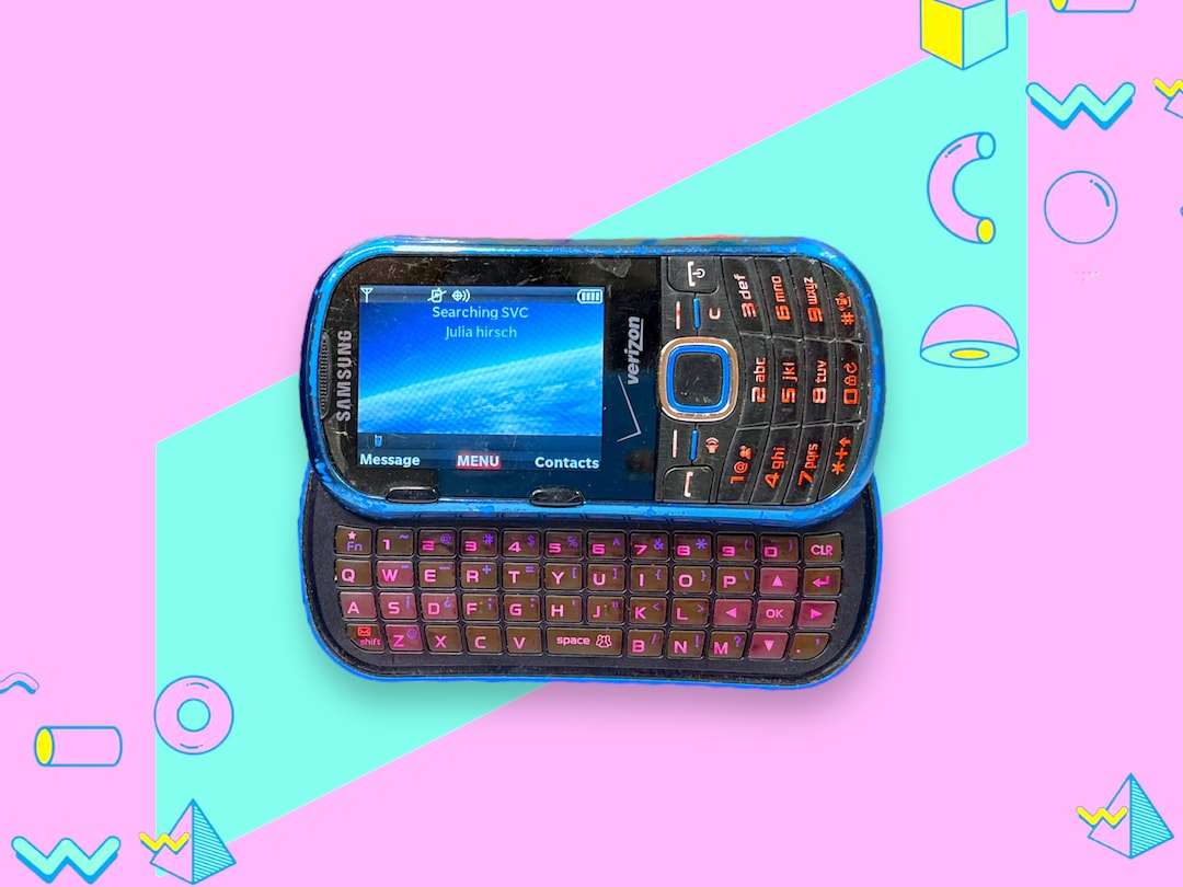 Vintage Y2K Samsung Keyboard Slide Cell Phone. Works Etsy