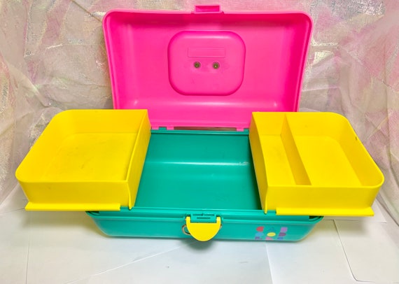 Vintage 90s Pink & Green Caboodles Makeup Case. R… - image 7