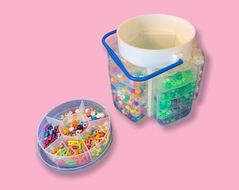 Vintage 90s Lisa Frank Beads In Organizer Case.