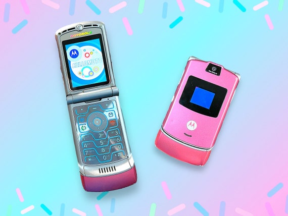 Vintage Y2K Pink Motorola Razr Mobile Flip Cell Phone. - Etsy