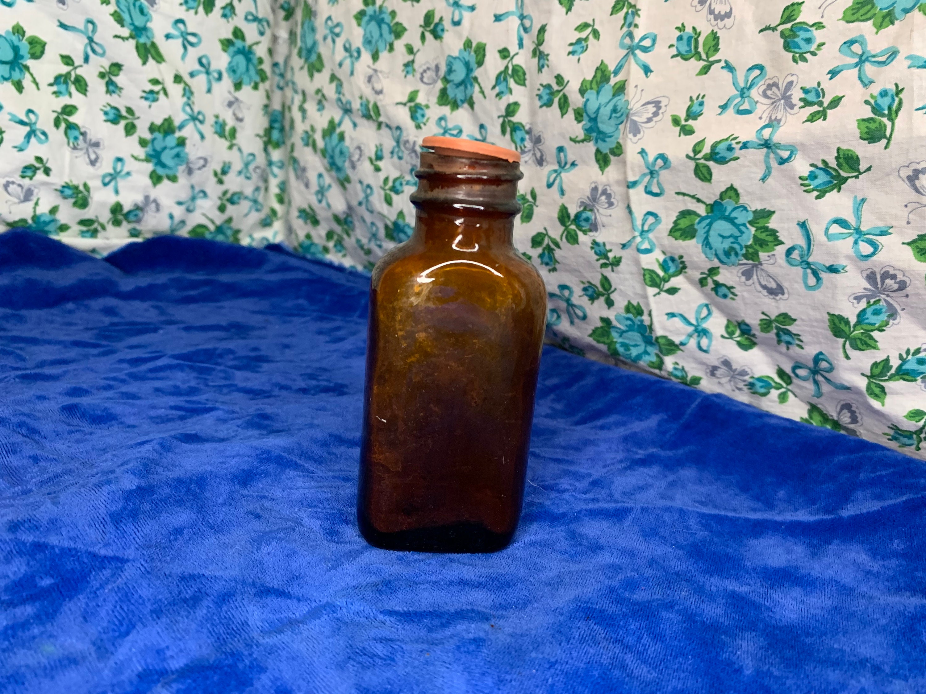 Vintage Brown Glass Medicine Bottle Etsy