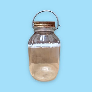bocal en verre vintage avec anse