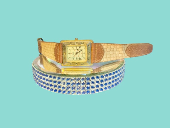 Vintage Gold Fossil Watch Leather Band. - image 3