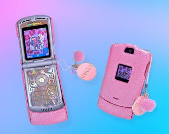 Vintage Y2K Pink Razr Mobile Flip Cell Phone.Tested!