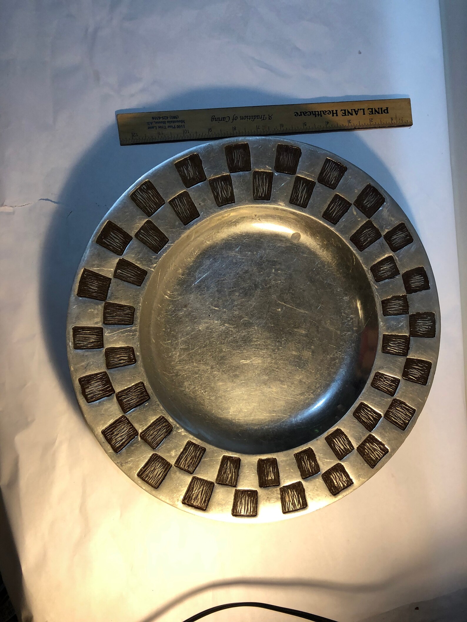 Large Round metal decorative tray Etsy