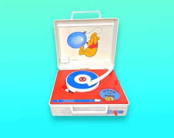 Vintage Disney Winnie The Pooh Sears Music Record Player.Works!