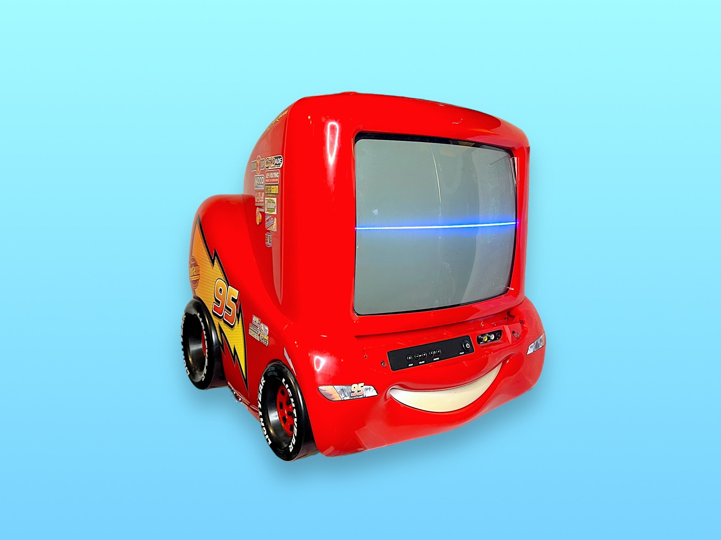 ビンテージカー TV ブラウン管テレビ セット。現状のまま。動作