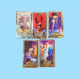 Tarjetas gráficas vintage de Superman de los años 90.