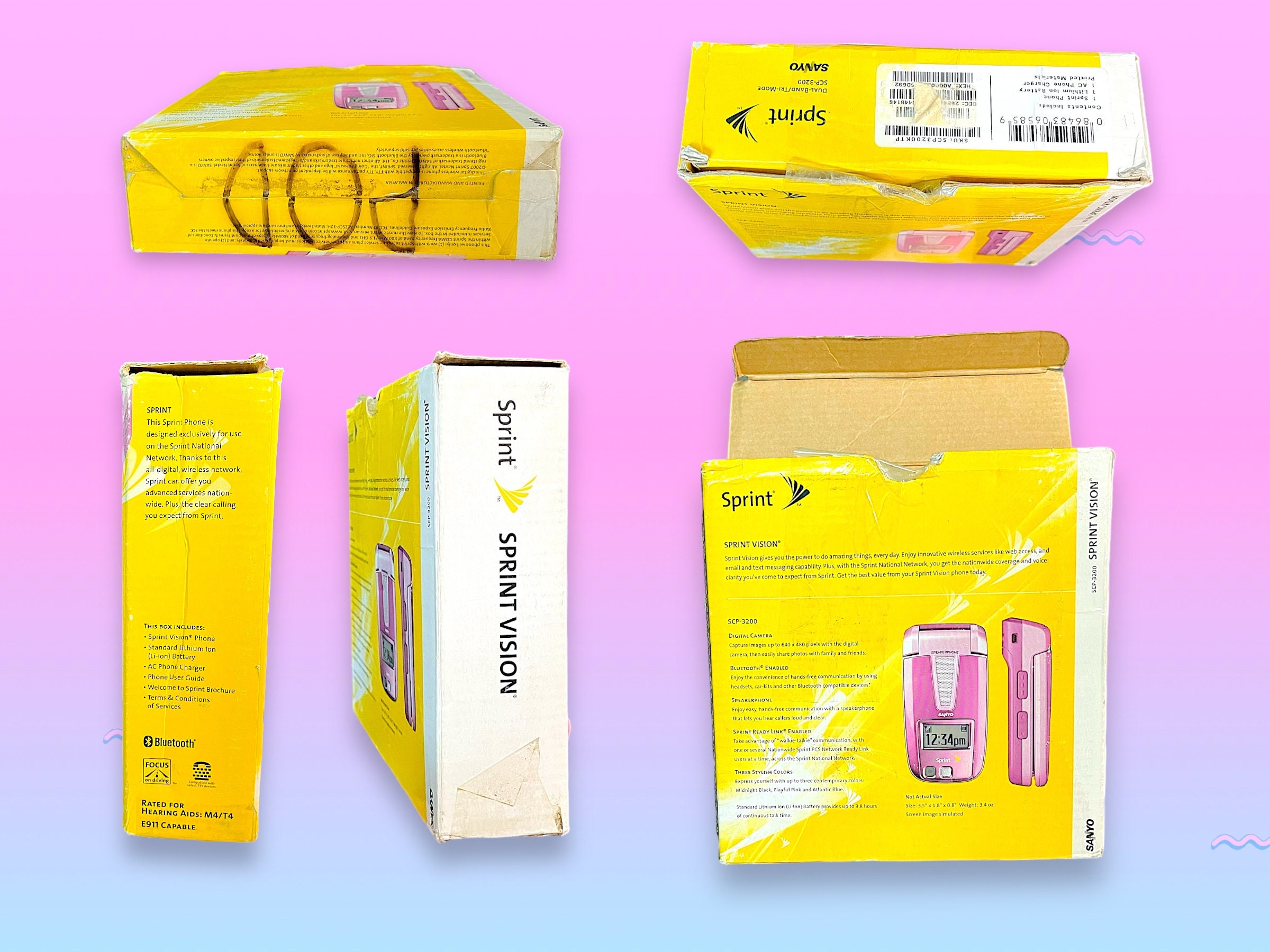 Vintage Y2K Pink Sanyo Camera Flip Cell Phone.rare in Box