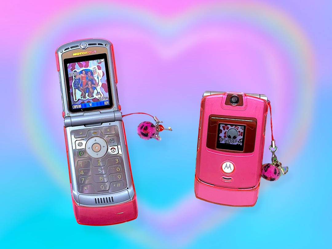Telefono cellulare Motorola Razor Mobile Flip rosa vintage Y2K ...