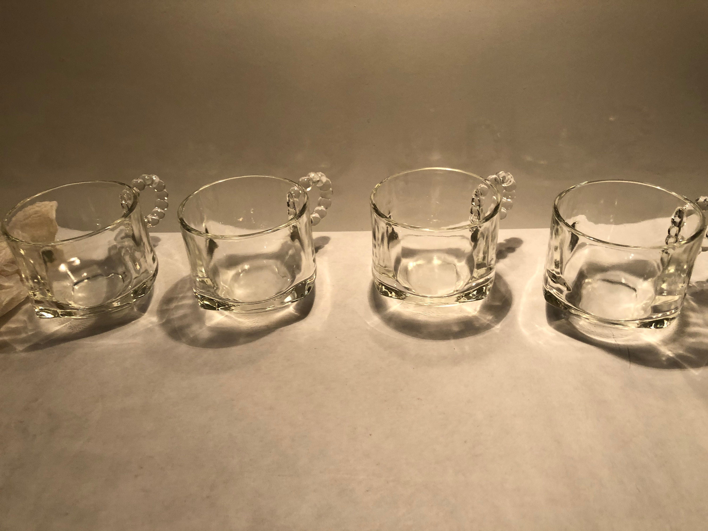Retro Set of 8 Crystal Clear Cups Etsy