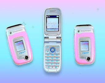 Vintage Y2K Pink Sony Camera Flip Cell Phone.Rare.Works!
