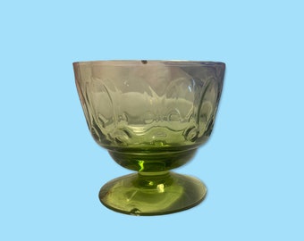 Vintage Green Glass pedestal Dish.