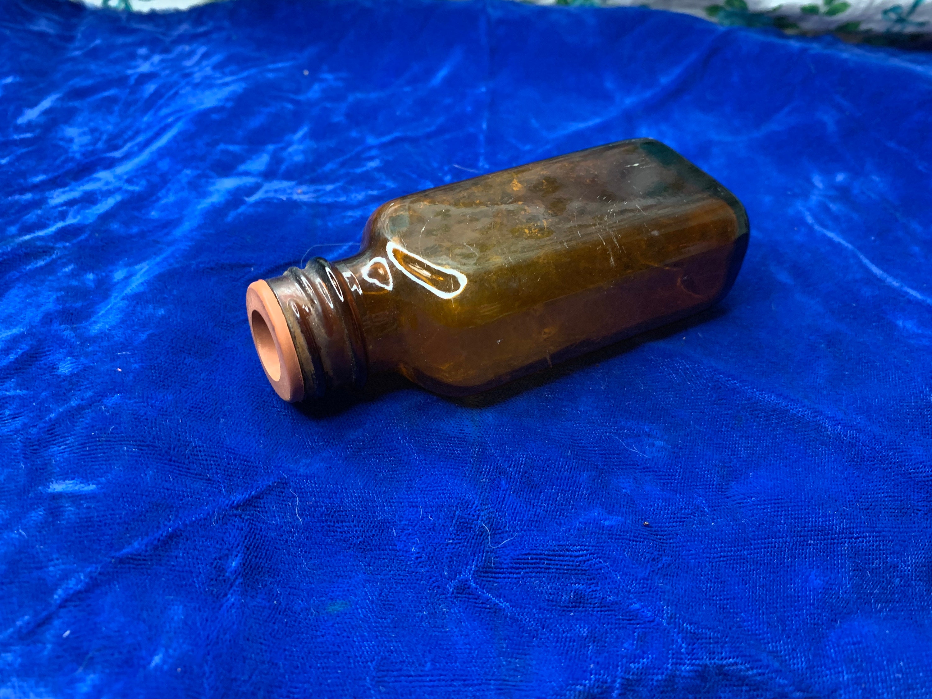 Vintage Brown Glass Medicine Bottle Etsy