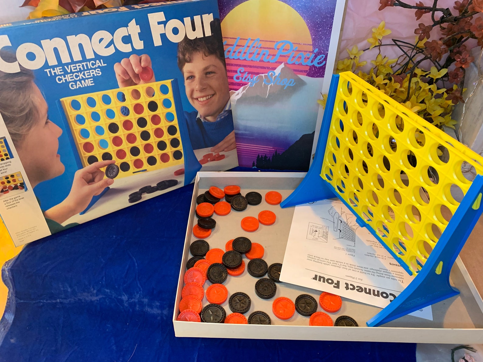 Vintage 90s Connect Four Complete Board Game. Etsy