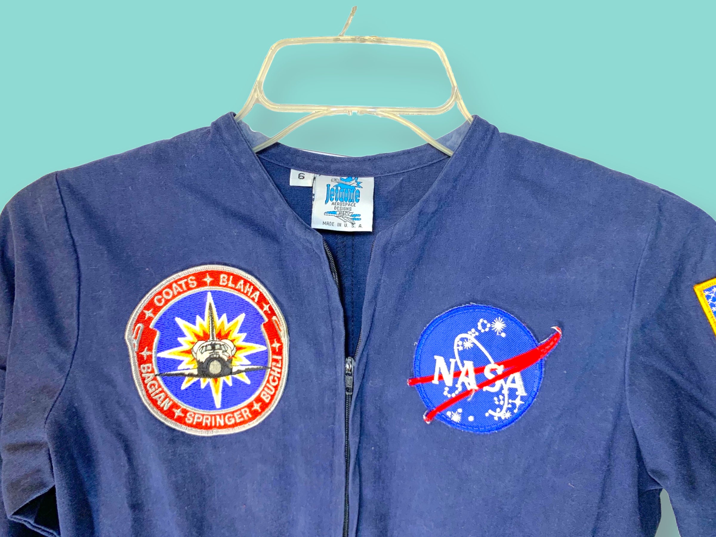 80sビンテージUSA製【NASA・ジャンプスーツ・つなぎ】水色 80sビンテージUSA製【NASA・ジャンプスーツ・つなぎ】水色