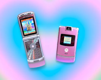 Y2K Pink Samsung Flip Phone Vintage Flip Mobile Phone Samsung Cell ...