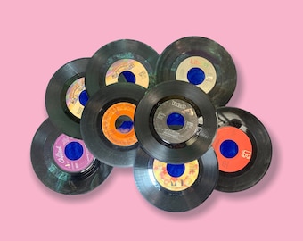Vintage 70s Vinyl Music Records Collection.