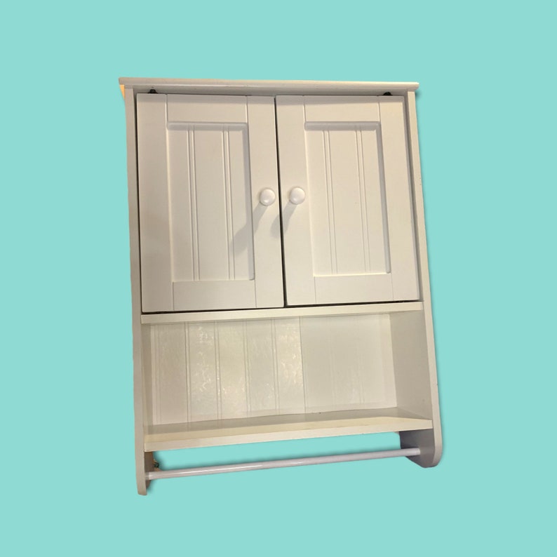 Vintage White Wooden Shelf . Etsy