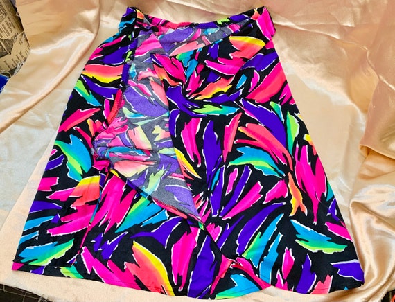Vintage 90s Neon Mini Skirt. - image 6