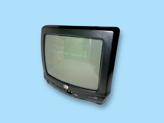 90's y2kデザイン HITACHI スケルトン TV ヴィンテージ 14 inch Hitachi Vintage Wood grain TV For video game Gamers
