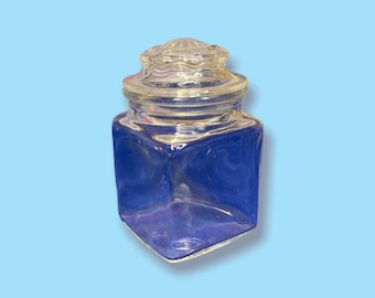 Vintage apothecary Glass jar with lid.