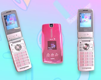 Vtg Y2K Pink Sanyo Camera Flip Cell Phone. Rare.Works!