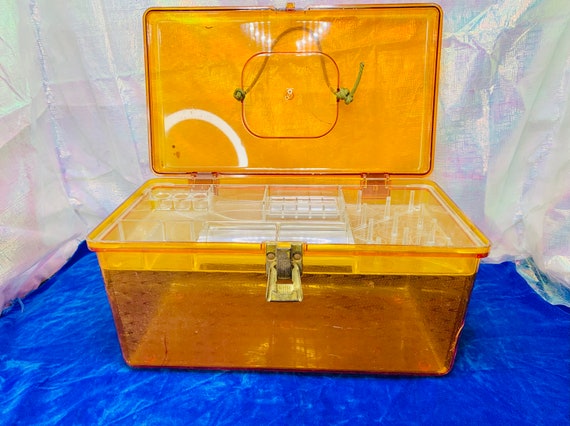 Vintage Clear Plastic Storage Case. 