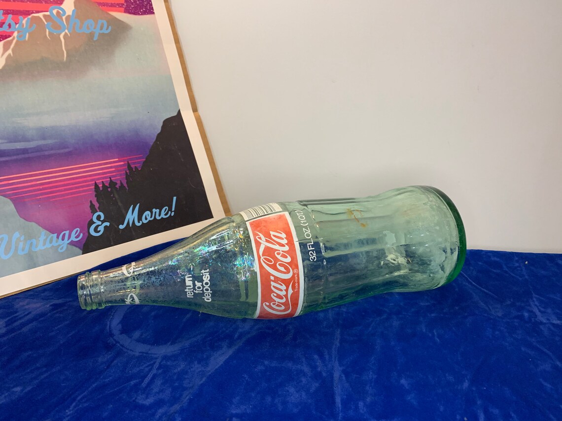 Vintage Cocacola 32 Oz Large Glass Coke Bottle. Etsy
