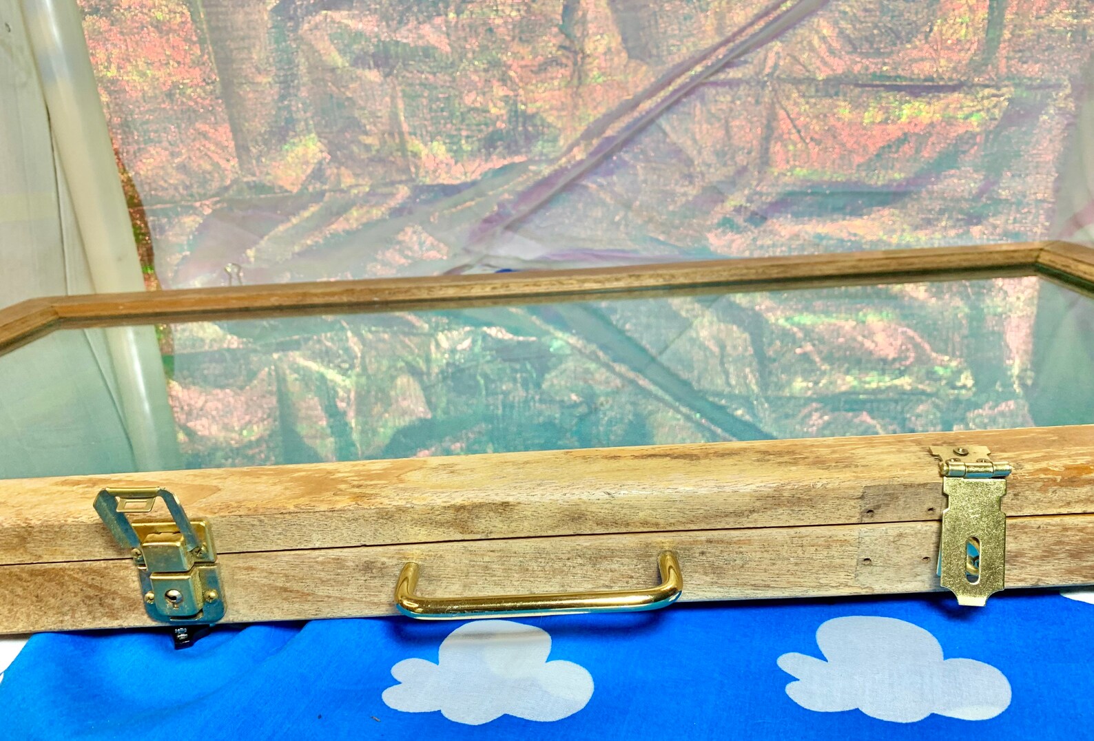 Vintage Wooden Glass Display Case.beautiful Etsy